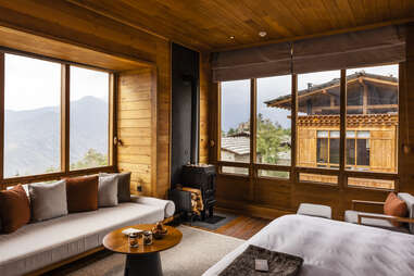 Interior of suite at Six Sense Bhutan