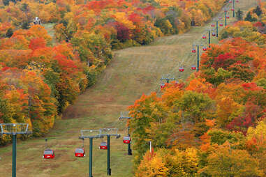 Stowe, Vermont fall foliage from the Gondola SkyRide