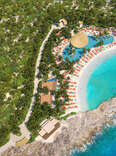 royal caribbean adults only beach cococay aerial shot