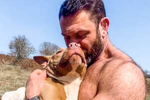 Shelter Pittie Wobbles Her Way Into This Guy's Heart