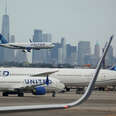 United Airlines plane lands at Newark Liberty International Airport 