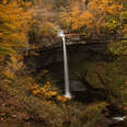 Fall foliage at Carpenter Falls in Cayuga County