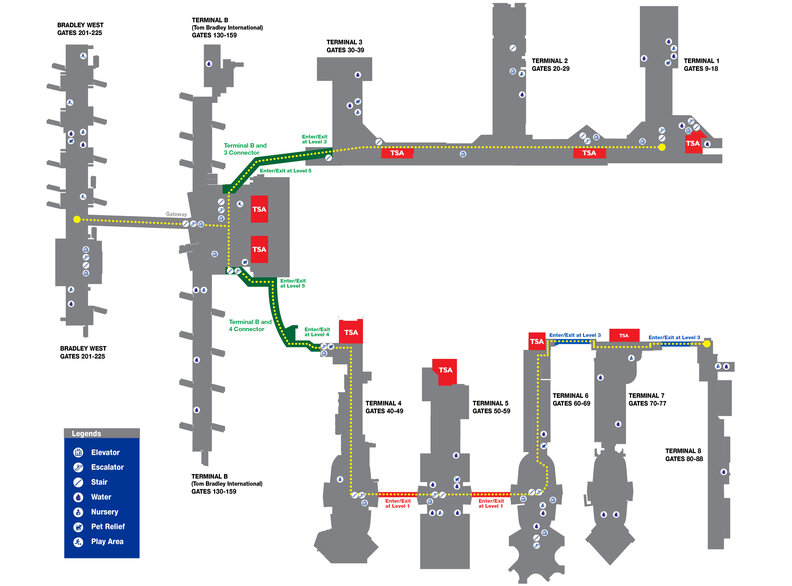lax upgrades airport map all terminals connected