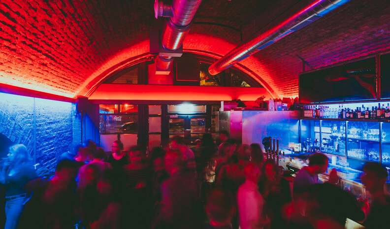 crowd dancing at a subway bar in vienna