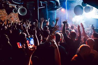 crowd dancing to live music in manchester