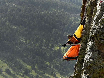 man cliff camping in estes park, colorado