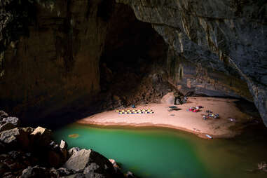 interior of hang en cave, phong na, vietnam