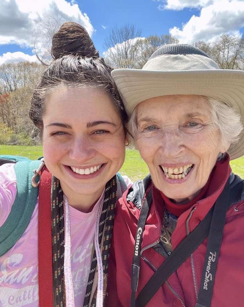 two women smiling