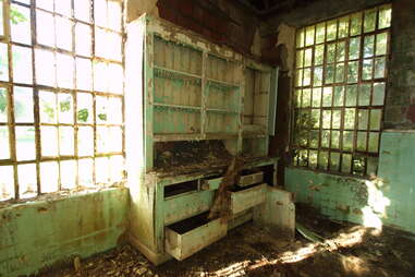 interior of an abandoned mental hospital 