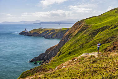 hiker on scenic cliff in dublin