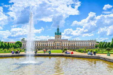 People enjoying grounds of Charlottenburg Palace, Berlin