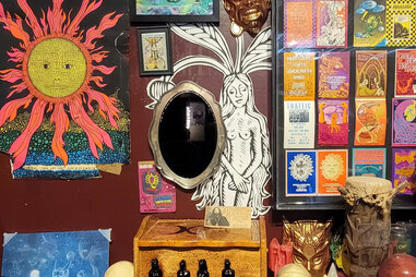 black mirror on gallery wall