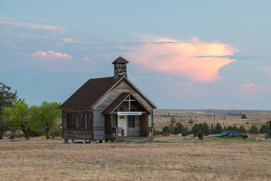 Abandoned church in Shaniko, Oregon