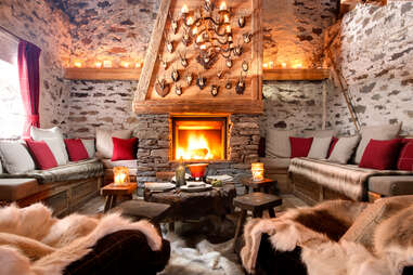 Fireside fondu in Eleven alpine hut