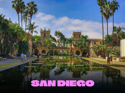 Casa de Balboa reflected in the lily pond, Balboa Park, San Diego, California