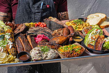 huge barbecue platter from heritage barbecue in san juan capistrano