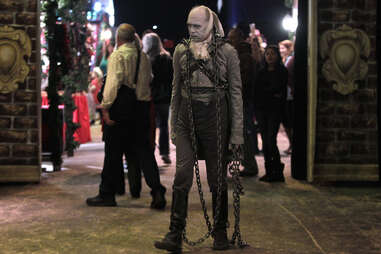 The ghost of Jacob Marley wanders through the Great Dickens Christmas Fair