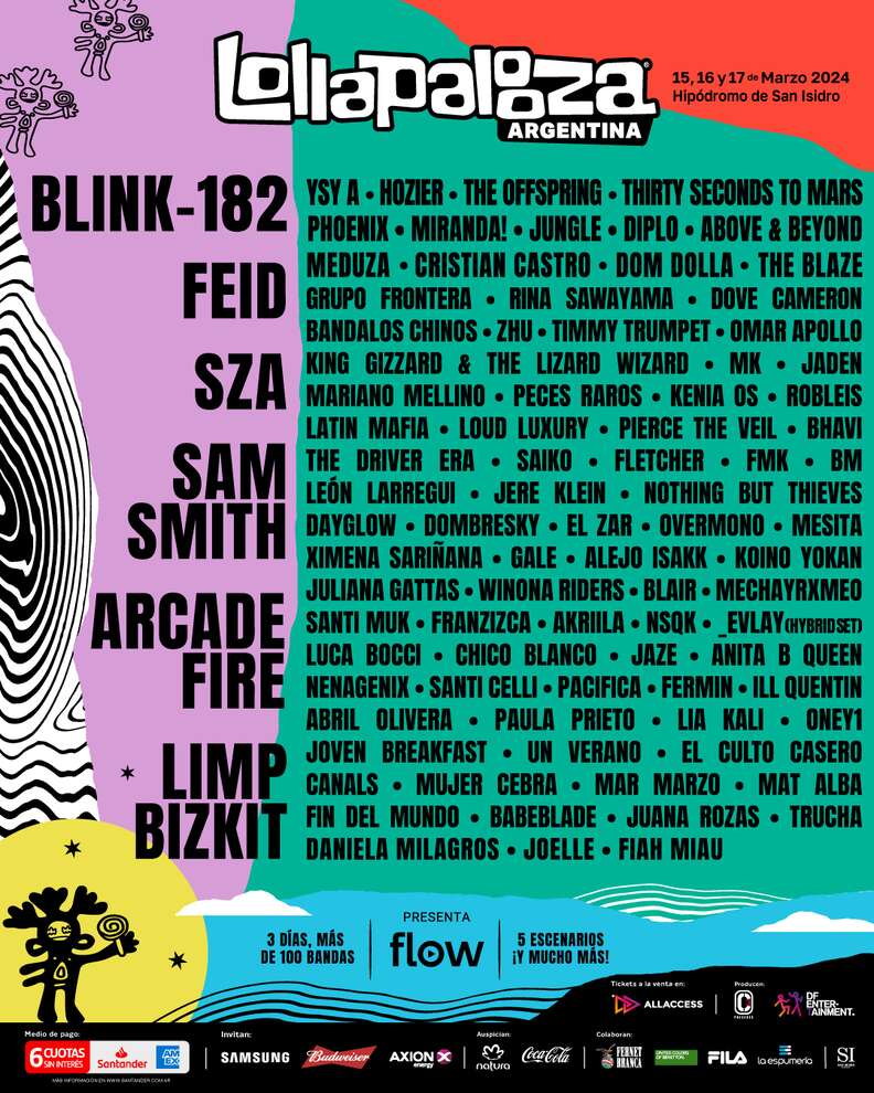 Lollapalooza Brazil, Chile, and Argentina Announce 2024 Festival Lineup -  Thrillist