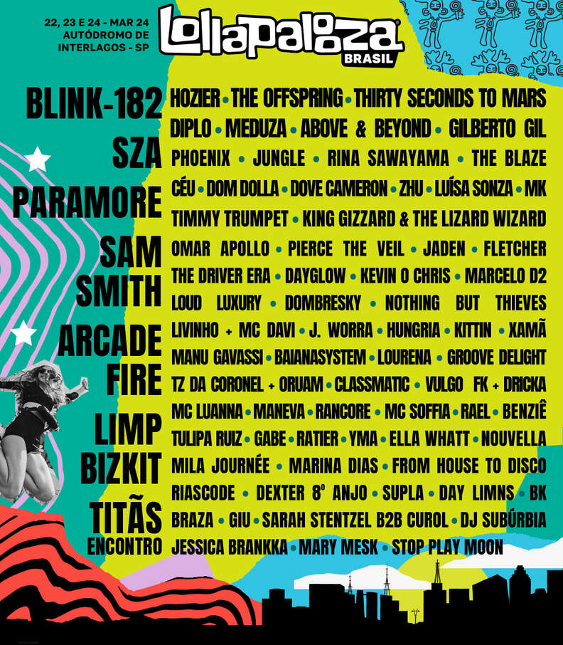 Lollapalooza Brazil 2024 full lineup poster