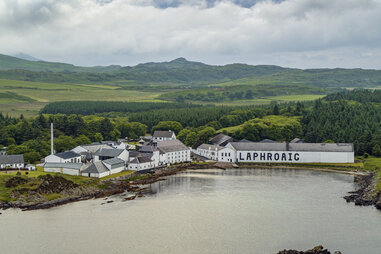 panoramic view of laphroaig whisky distillery