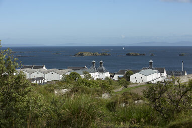panoramic view of ardbeg distillery on the isle of islay