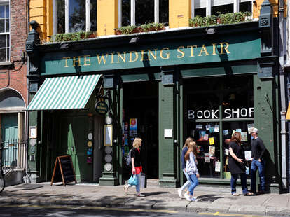 The exterior of the Winding Stair bookshop in Dublin.