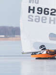 iceboat, skipper, racing, lake