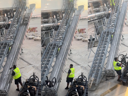 american airlines wheelchair ramp thrown viral video screenshots