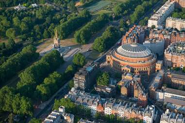 aerial view of royal albert hall, london 