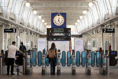 people passing through uxbridge tube stations