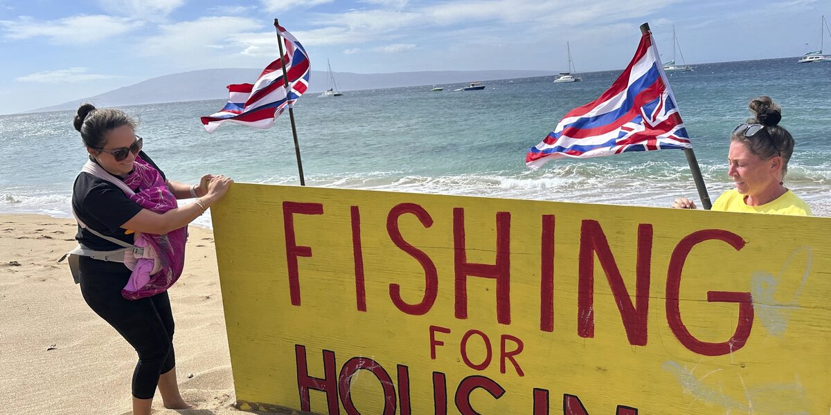 Maui Wildfire Survivors Camp on the Beach To Push Mayor To Convert Vacation Rentals Into Housing