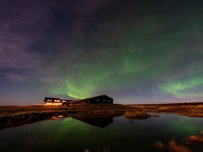 Northern lights over Hotel Rangá