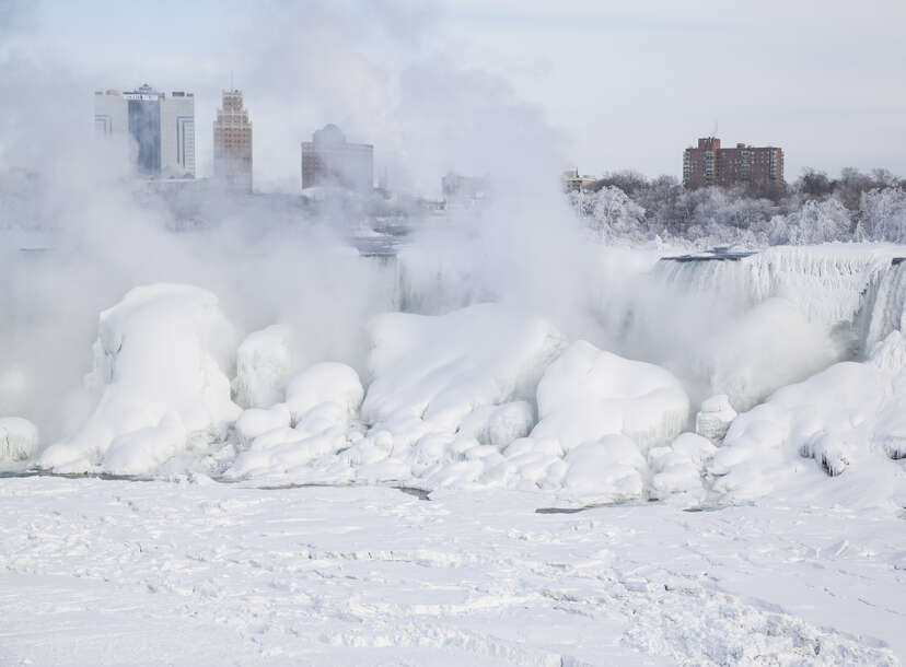 Built Up Ice in Water Against Piling in Idaho Stock Photo - Image