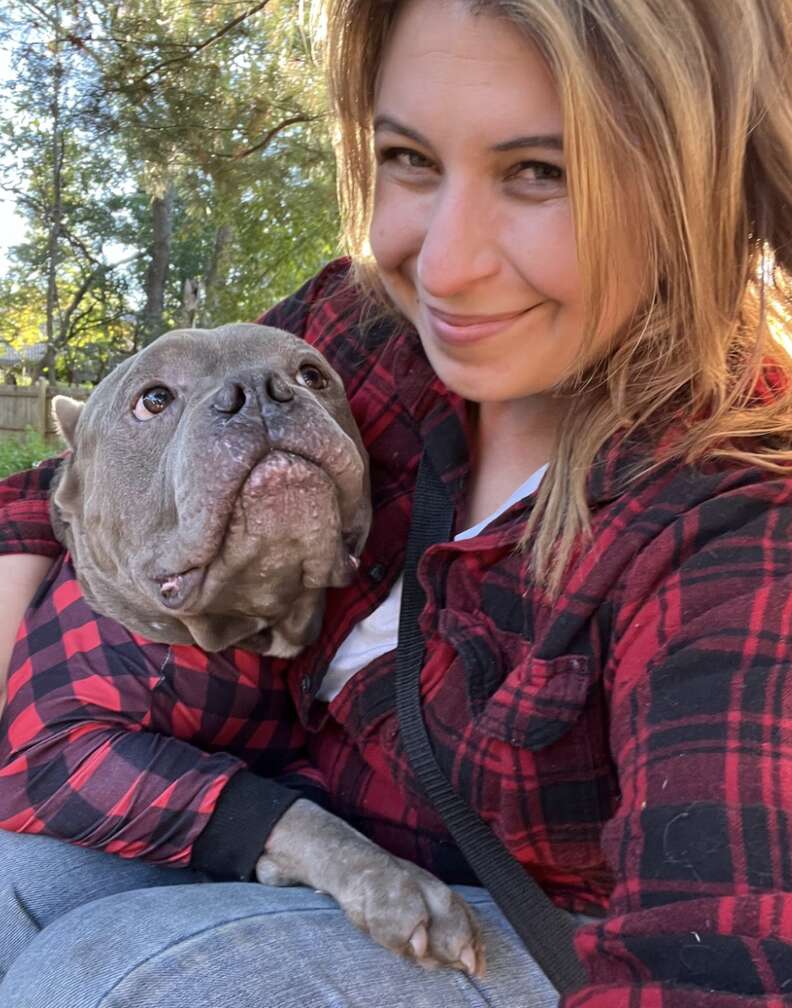 dog and woman