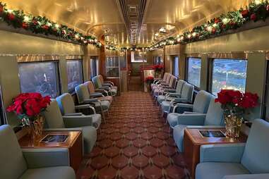 interior of christmas train