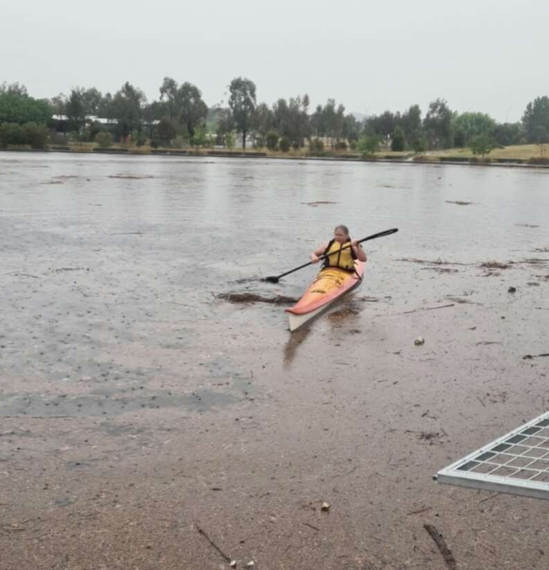 woman in kayak 