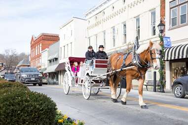 horse and carriage in downtown lewisburg west virginia