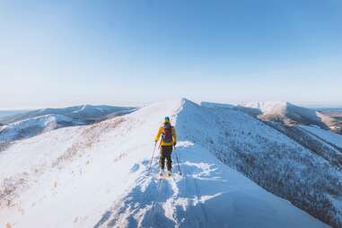 skiing at Gaspésie National Park