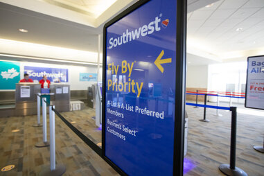 southwest airlines priority passenger sign in airport