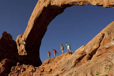 Family under arch