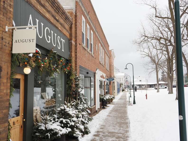 Downtown Petoskey in winter