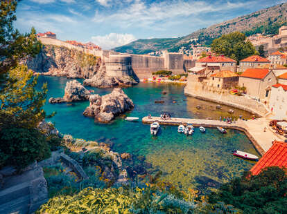 Picturesque summer cityscape of Dubrovnik. Sunny seascape of Adriatic sea, Croatia, Europe.