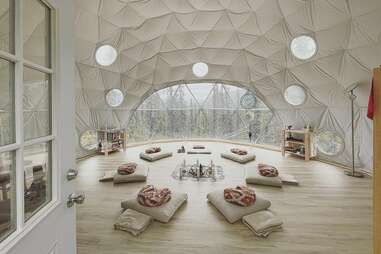yoga studio in geodesic dome