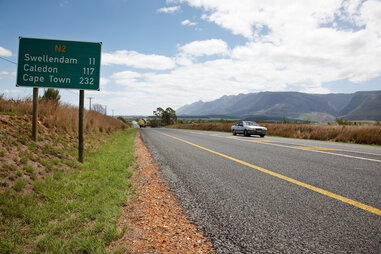 car driving along N2 motorway