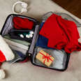 holiday gift inside luggage