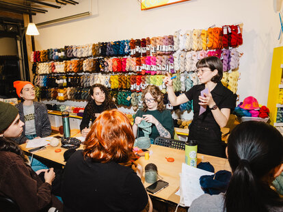 A sweater knit-a-long at Cleo’s Yarn Shop in East Williamsburg
