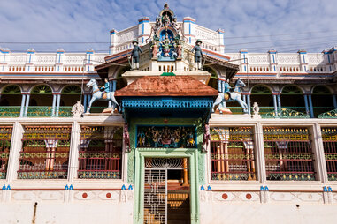 Exterior of mansion in Chettinad, India