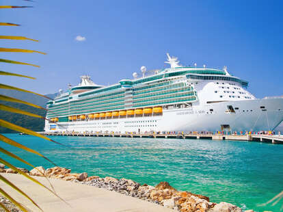 Royal Caribbean cruise ship Independence of the Seas docked at the private port of Labadee