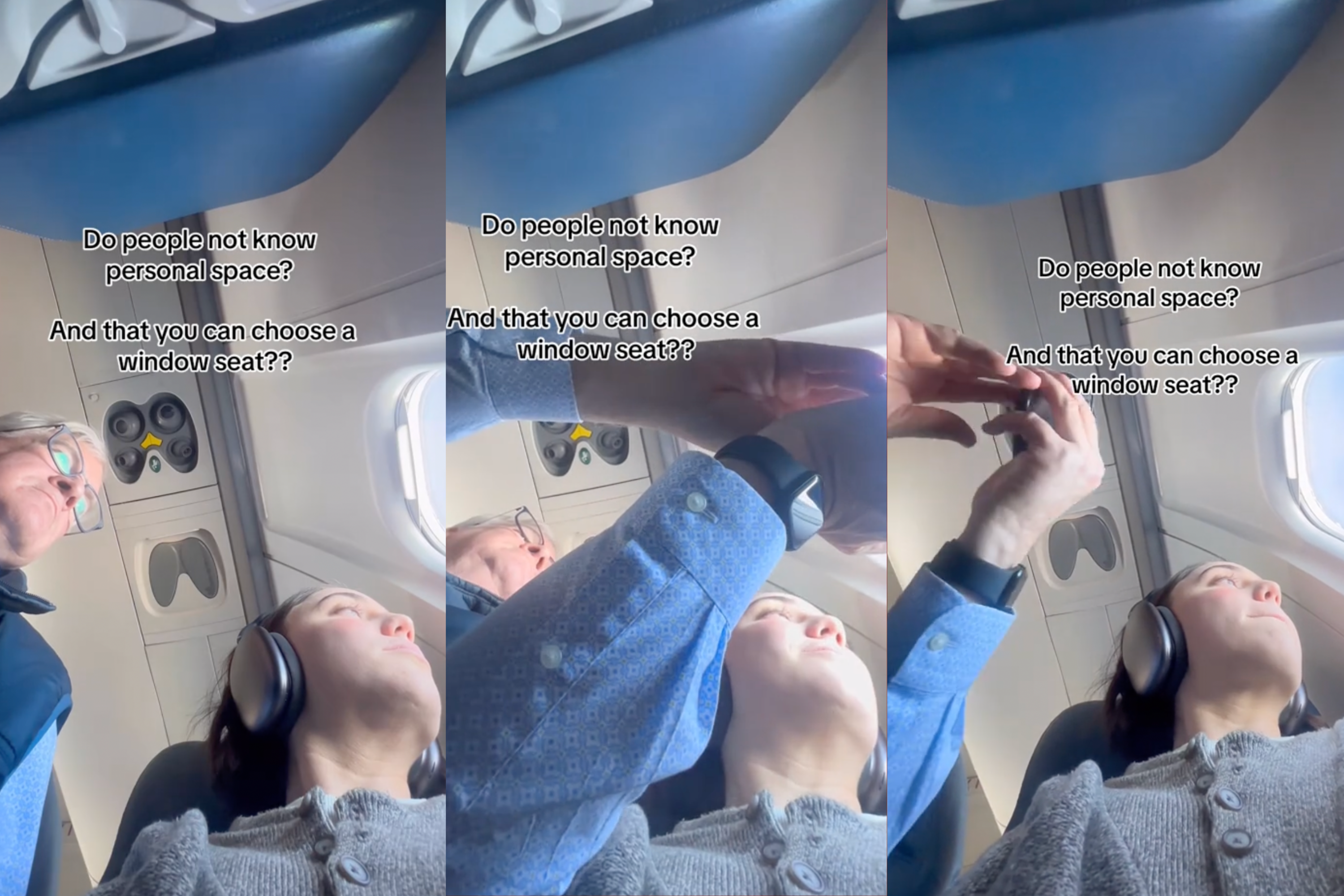airplane window seat photo over neighbor viral tiktok screenshot