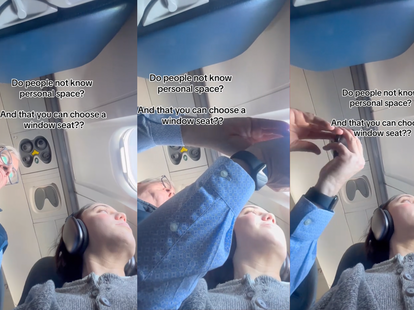 airplane window seat photo over neighbor viral tiktok screenshot